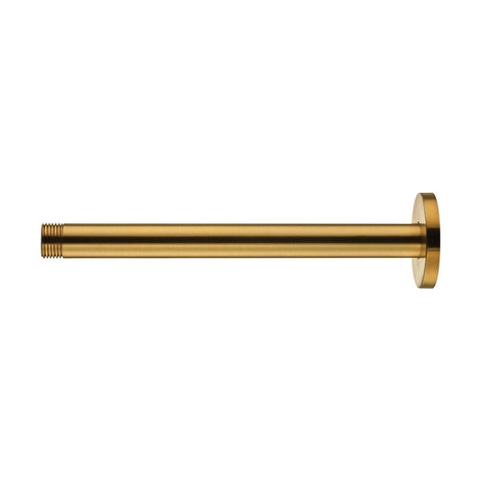 [BB9342BRS] Balterley Modern Bathroom Round Ceiling Mounted Shower Arm Durable Stainless Steel Construction, 221mm - Brushed Brass Finish - Cutout