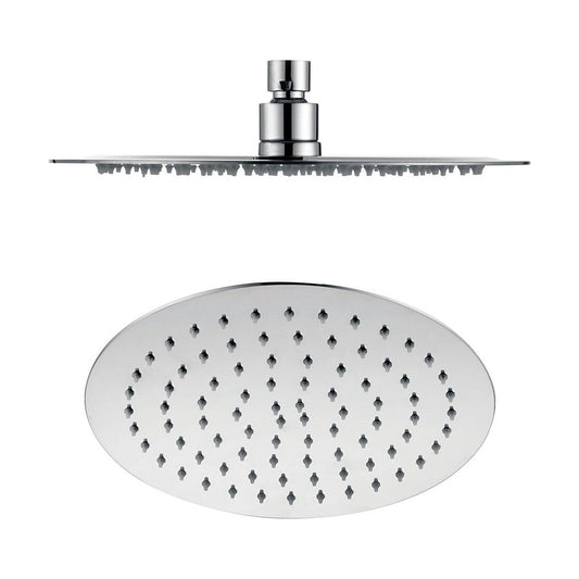 [BB9390] Balterley Deluxe Round Fixed Ultra Thin Slimline Shower Head Durable Stainless Steel, 250x250mm - Chrome Finish - Cutout