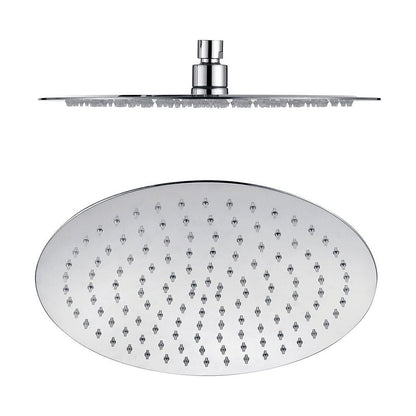 [BB9392] Balterley Deluxe Round Fixed Ultra Thin Slimline Shower Head Durable Stainless Steel Construction, 300x300mm - Chrome Finish - Cutout