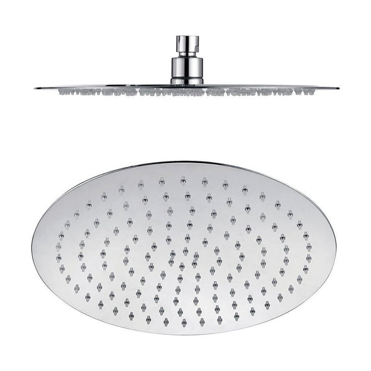 [BB9392] Balterley Deluxe Round Fixed Ultra Thin Slimline Shower Head Durable Stainless Steel Construction, 300x300mm - Chrome Finish - Cutout