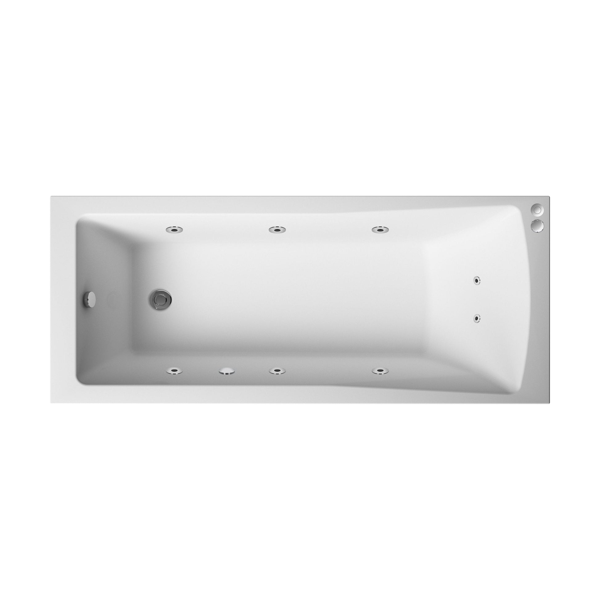 [BBA414-J8] Balterley Modern Square Single Ended Straight Whirlpool Bath with 8 Chrome Jets and Leg Set, 1800 x 800mm - Cutout