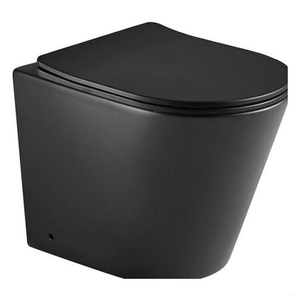 [BBANGELBTWBLK] Angel Round Rimless Back to Wall Toilet Pan - Black - Cutout