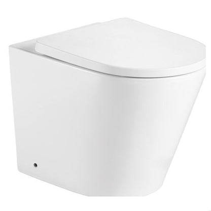 [BBANGELBTW] Angel Round Rimless Back to Wall Toilet Pan - White - Cutout