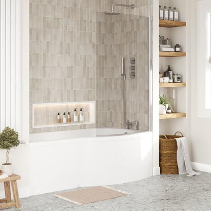 [BBATH08] B Bath Set: B Shaped Shower Bath Tub, Front Panel and Chrome B Bath Screen - Choice of Size - Lifestyle 3