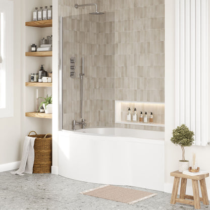 [BBATH20] B Bath Set: B Shaped Shower Bath Tub, Front Panel and Chrome B Bath Screen - Choice of Size - Lifestyle 3