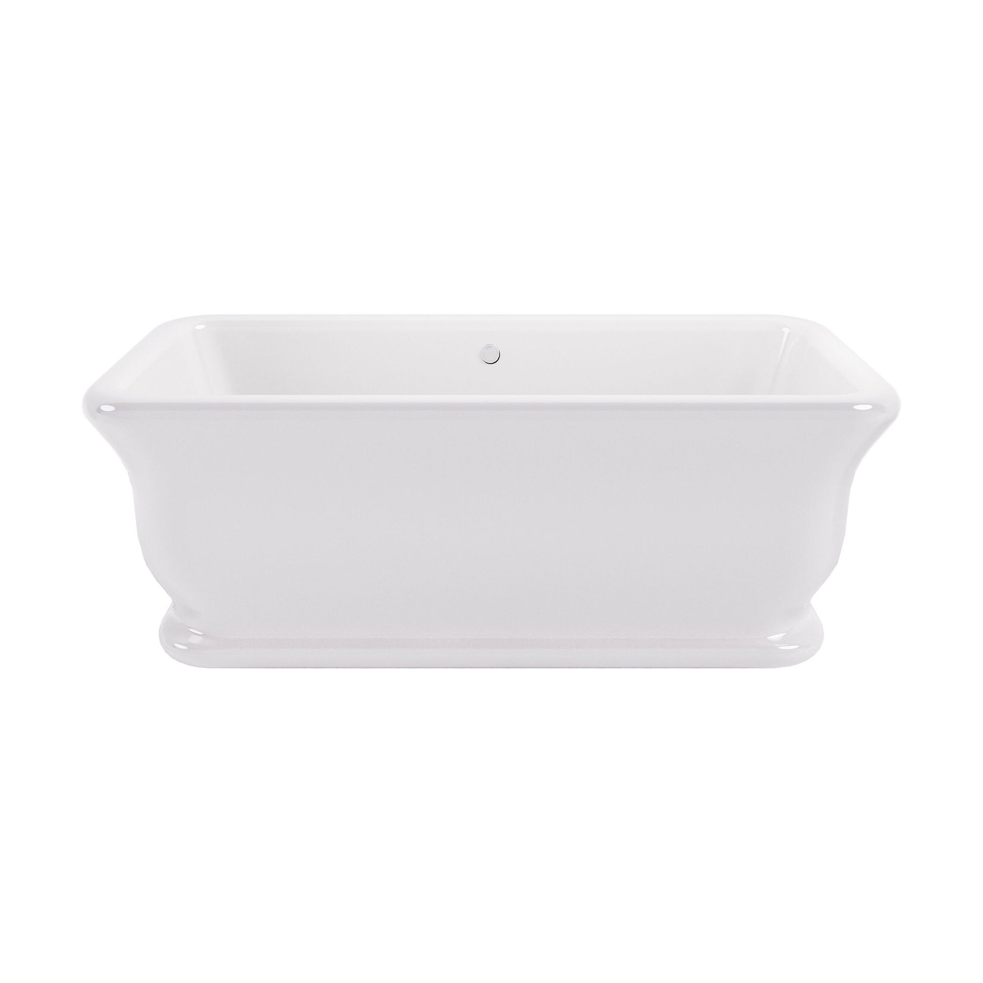 [BBB045] Balterley Stallington Freestanding Luxury Straight Square Double Ended Bath, 1804 x 850mm - Gloss White - Cutout
