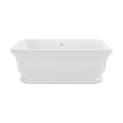 [BBB045] Balterley Stallington Freestanding Luxury Straight Square Double Ended Bath, 1804 x 850mm - Gloss White - Cutout
