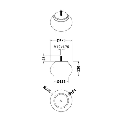 [BBB047] Balterley Stallington Bun Feet - Gloss White - Technical Drawing