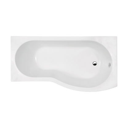 [BBBB1785R] Balterley Modern B Shape Right Hand Shower Bath Tub with Leg Set, 1500mm - White - Cutout