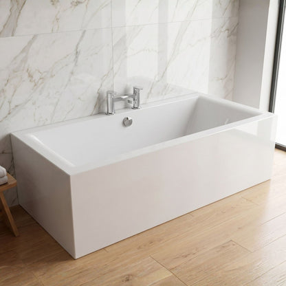 [BBDE214] Balterley Modern Double Ended Straight Shower Bath, 1700mm x 700mm (Tap, Waste and Panel Not Included) - White - Silo