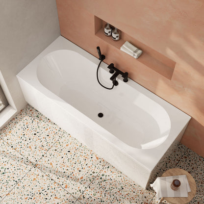 [BBDE509] Balterley Modern Double Ended Straight Shower Bath with Leg Set, 1700mm x 700mm (Tap, Waste and Panel Not Included) - White - Lifestyle 2
