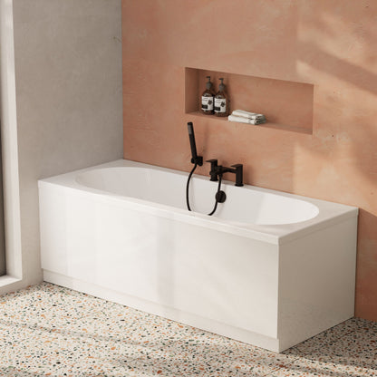 [BBDE509] Balterley Modern Double Ended Straight Shower Bath with Leg Set, 1700mm x 700mm (Tap, Waste and Panel Not Included) - White - Lifestyle 3