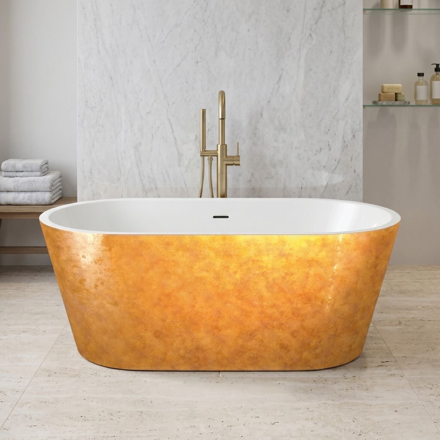 [BBEA103CO] Luxury Modern Freestanding Oval Bath - Choice of Finish & Size - Silo