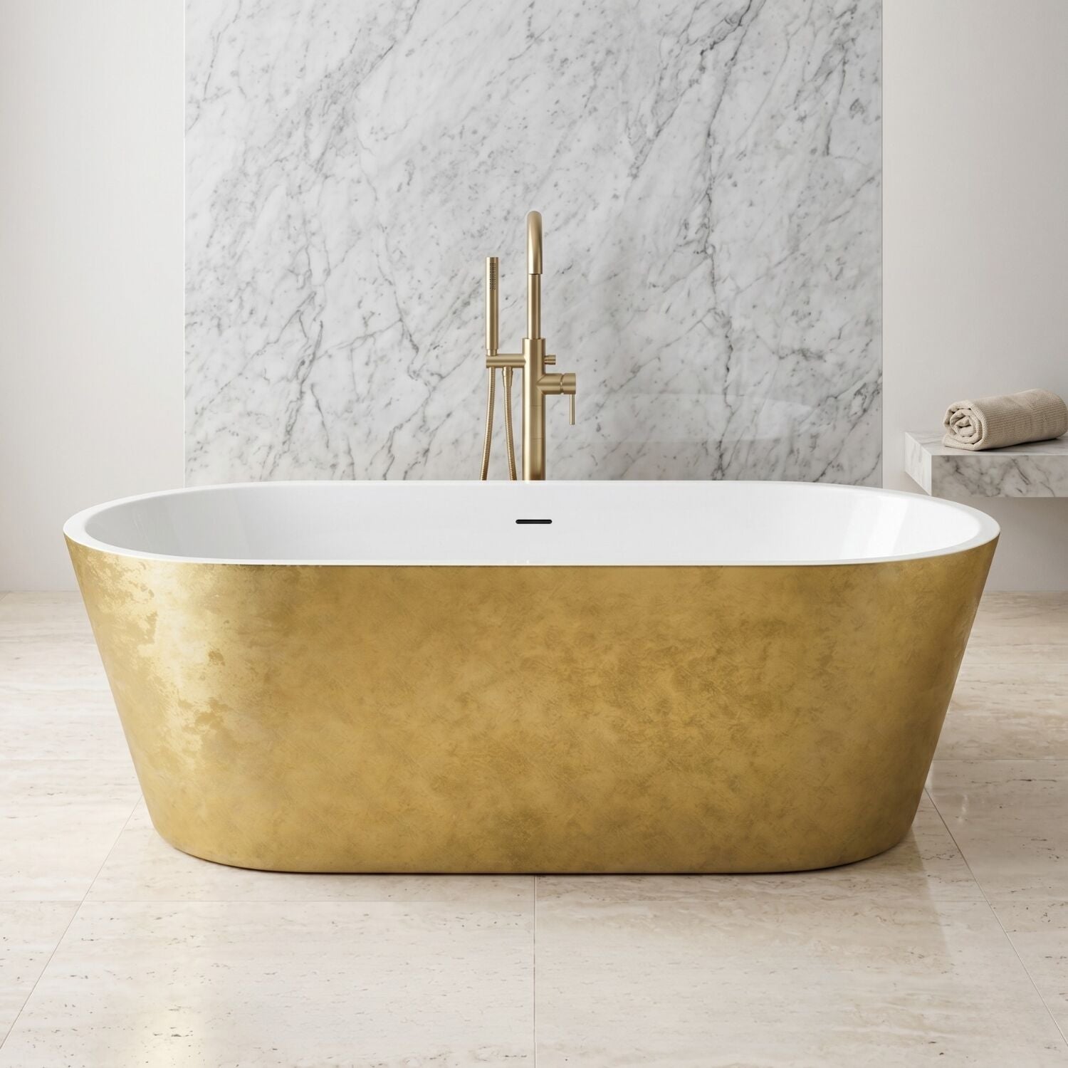 [BBEA103GO] Luxury Modern Freestanding Oval Bath - Choice of Finish & Size - Silo