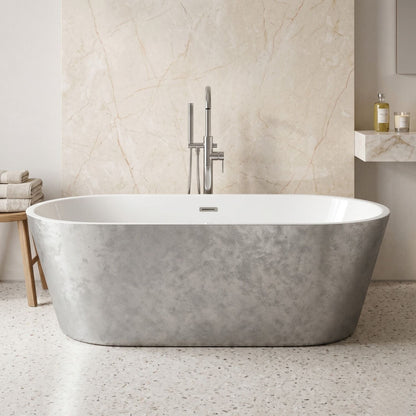 [BBEA103SV] Luxury Modern Freestanding Oval Bath - Choice of Finish & Size - Silo