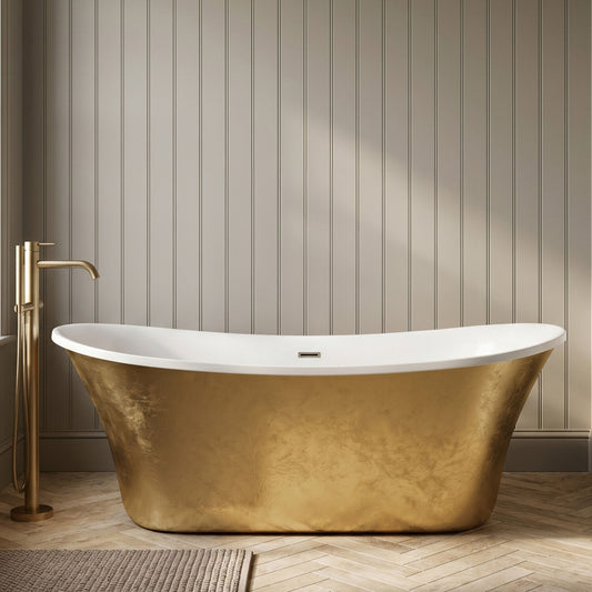 [BBEA104GO] Modern Bathroom Freestanding Bath, 1810 x 695 x 790mm, Gold - Silo