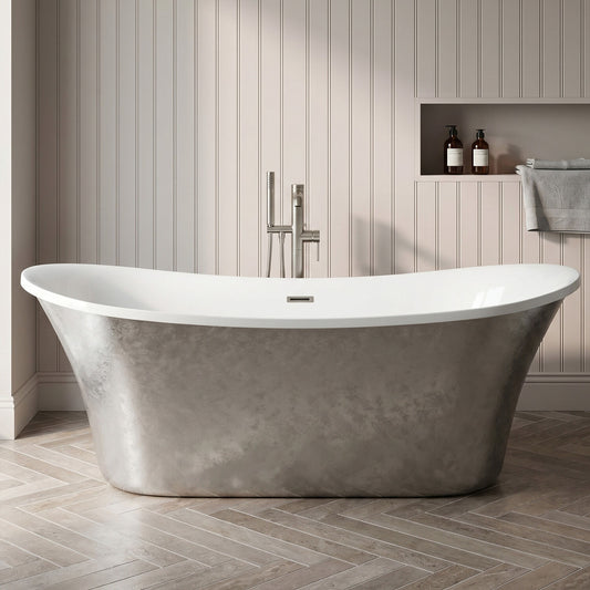[BBEA104SV] Modern Bathroom Freestanding Bath, 1810 x 695 x 790mm, Silver - Silo