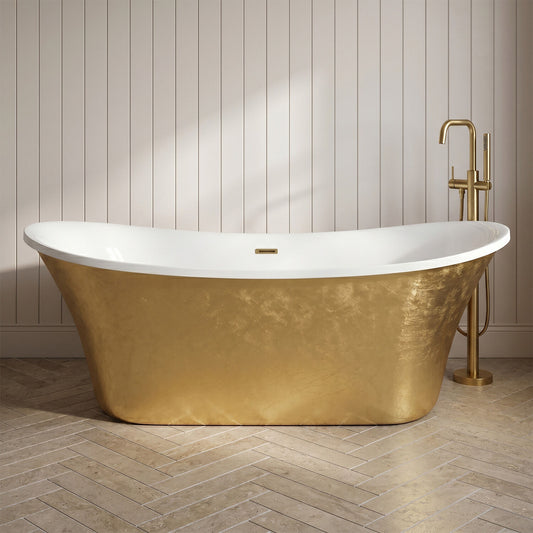 [BBEA105GO] Modern Bathroom Freestanding Bath, 1705 x 695 x 755mm, Gold - Silo