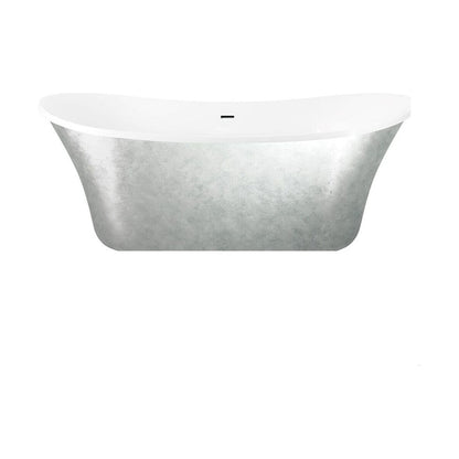 [BBEA105SV] Modern Bathroom Freestanding Bath, 1705 x 695 x 755mm, Silver - Cutout