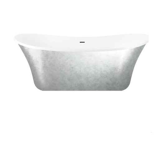 [BBEA105SV] Modern Bathroom Freestanding Bath, 1705 x 695 x 755mm, Silver - Cutout