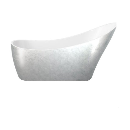 [BBEA106SV] Modern Bathroom Slipper Freestanding Bath, 1720 x 900 x 712mm, Silver - Cutout