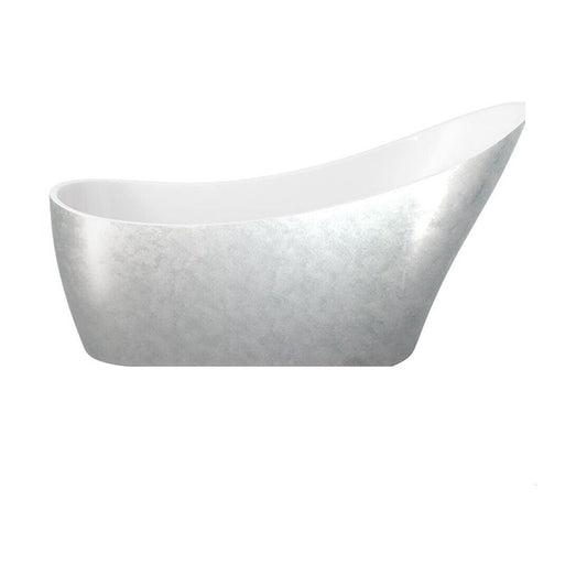 [BBEA106SV] Modern Bathroom Slipper Freestanding Bath, 1720 x 900 x 712mm, Silver - Cutout