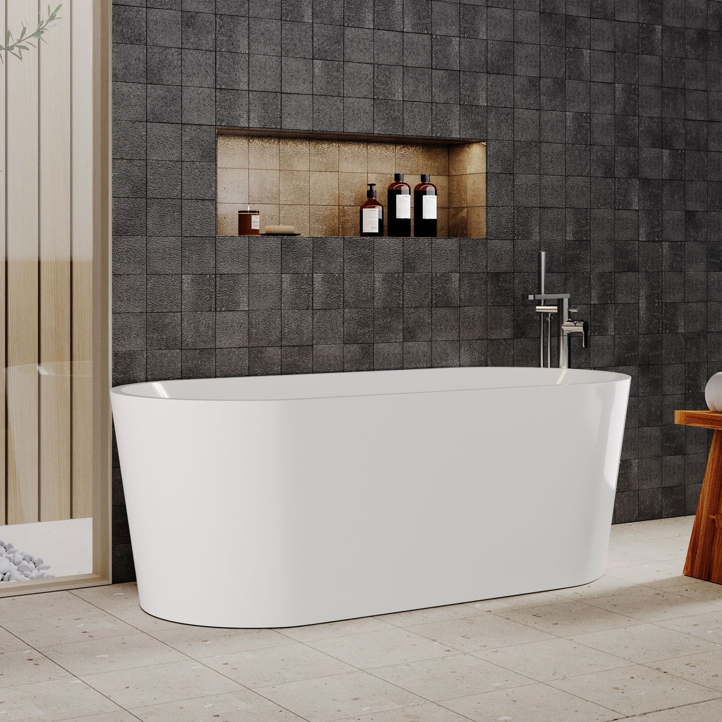[BBFS150] Contemporary Oval Freestanding Double Ended Bath - Choice of Size - Lifestyle 3