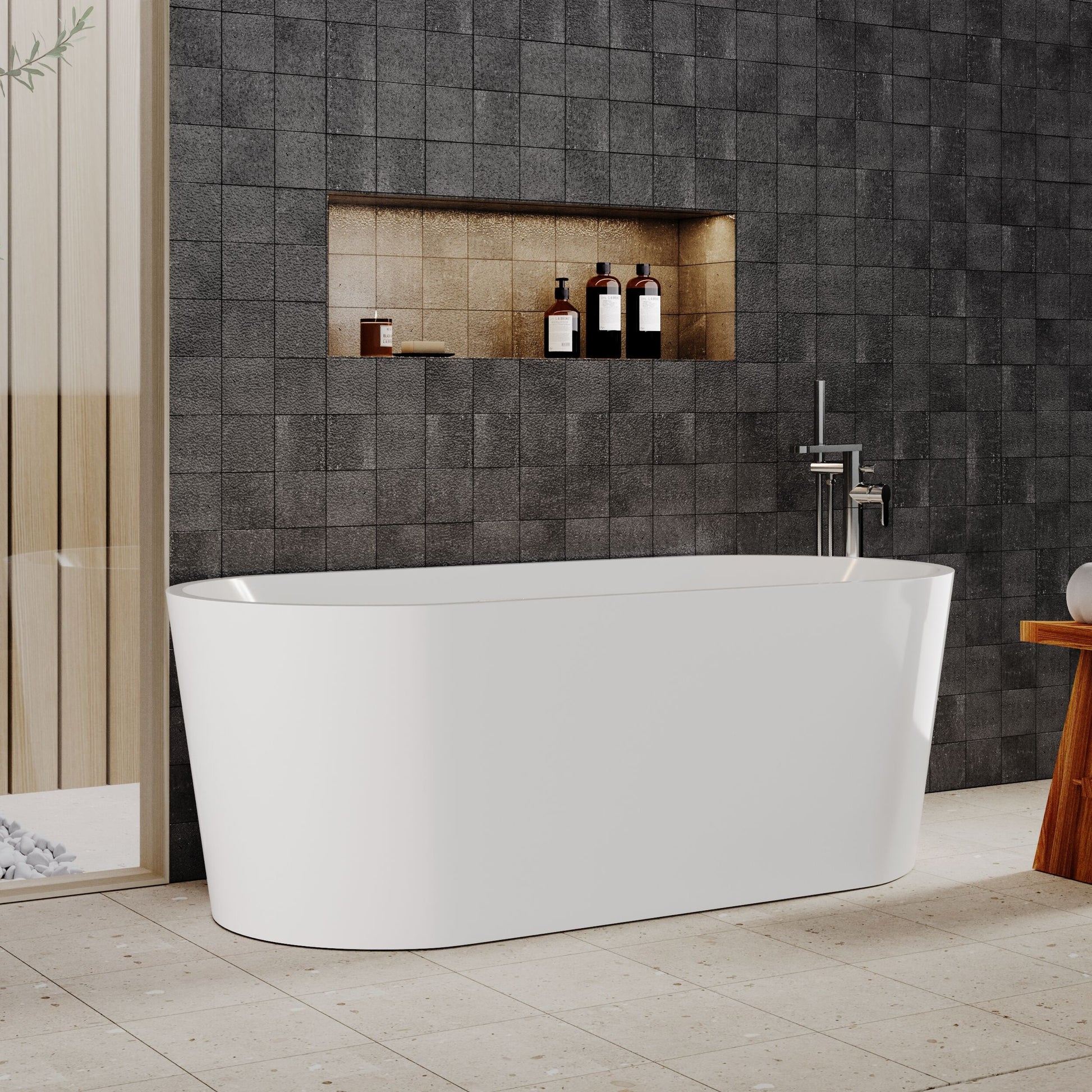 [BBFS150] Contemporary Oval Freestanding Double Ended Bath - Choice of Size - Lifestyle 3