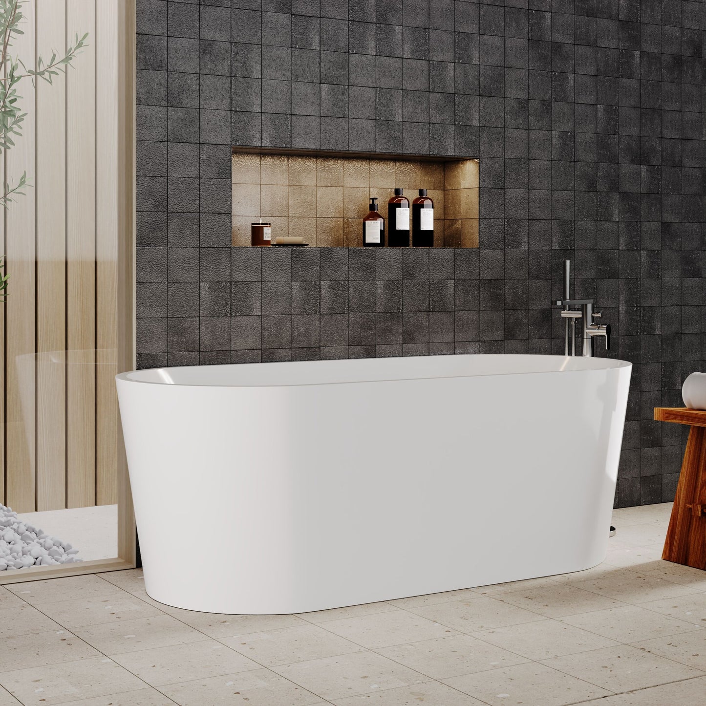 [BBFS151] Contemporary Oval Freestanding Double Ended Bath - Choice of Size - Lifestyle 3