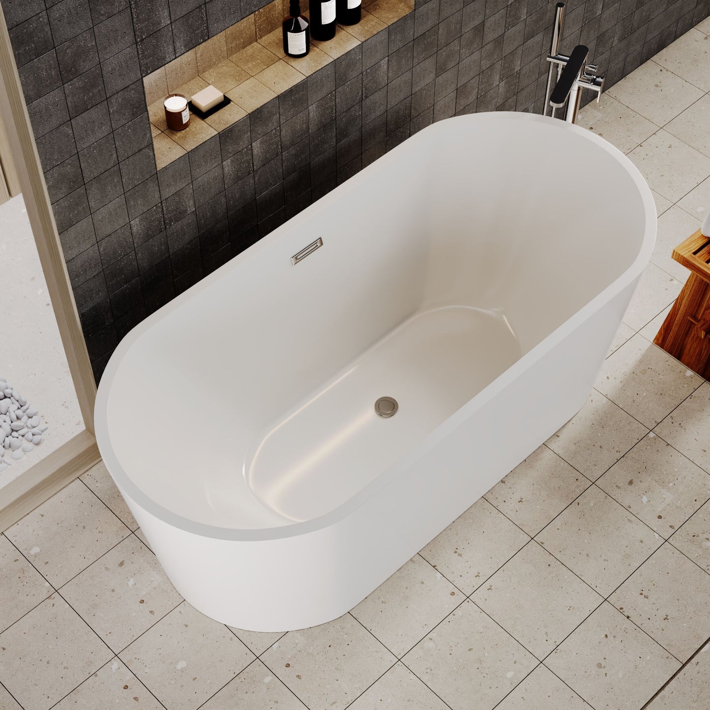 [BBFS152] Contemporary Oval Freestanding Double Ended Bath - Choice of Size - Lifestyle 2