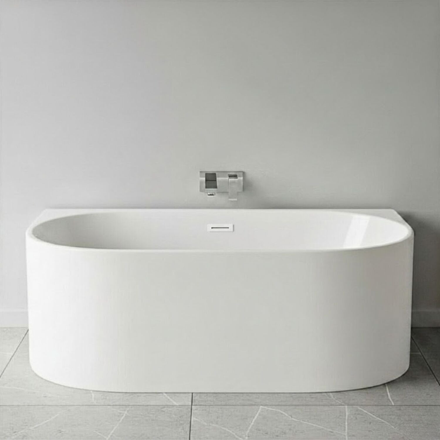 [BBFS154] Contemporary Back To Wall Freestanding Bath from Balterley - Modern Design in Multiple Sizes - Silo