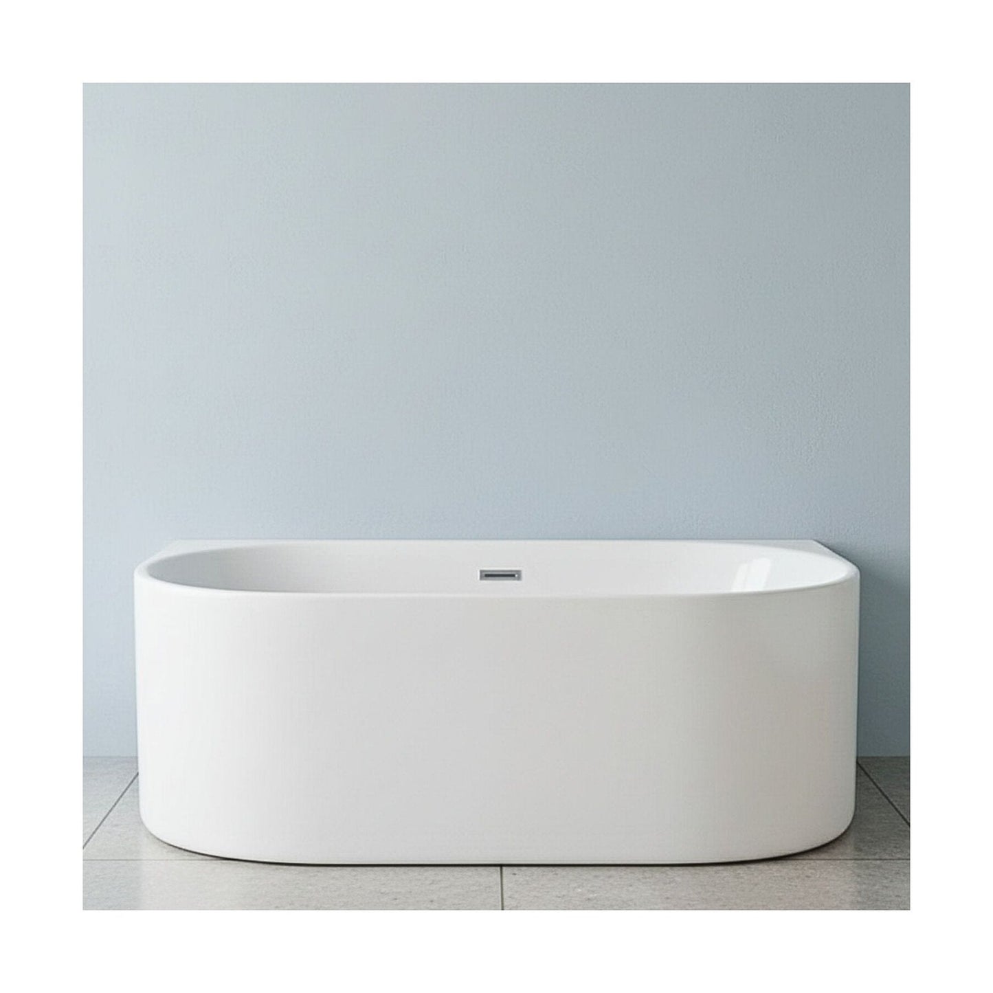 [BBFS155] Contemporary Back To Wall Freestanding Bath from Balterley - Modern Design in Multiple Sizes - Cutout