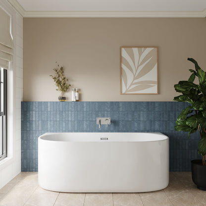 [BBFS155] Contemporary Back To Wall Freestanding Bath from Balterley - Modern Design in Multiple Sizes - Lifestyle 1