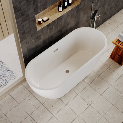 [BBFS156] Contemporary Oval Freestanding Bath with Waste, Double Ended - Choice of Size - Lifestyle 2