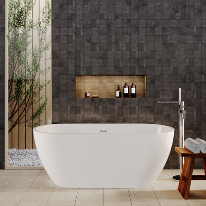 [BBFS157] Contemporary Oval Freestanding Bath with Waste, Double Ended - Choice of Size - Lifestyle 1