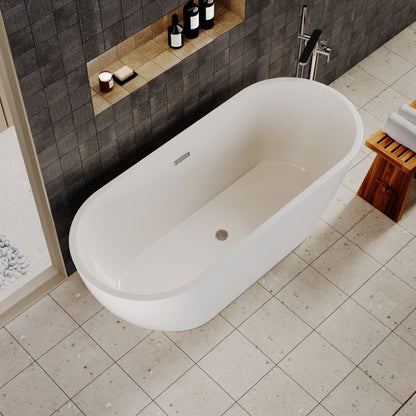 [BBFS157] Contemporary Oval Freestanding Bath with Waste, Double Ended - Choice of Size - Lifestyle 2