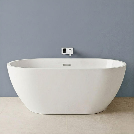 [BBFS157] Contemporary Oval Freestanding Bath with Waste, Double Ended - Choice of Size - Silo