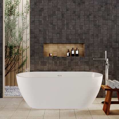 [BBFS158] Contemporary Oval Freestanding Bath with Waste, Double Ended - Choice of Size - Lifestyle 1