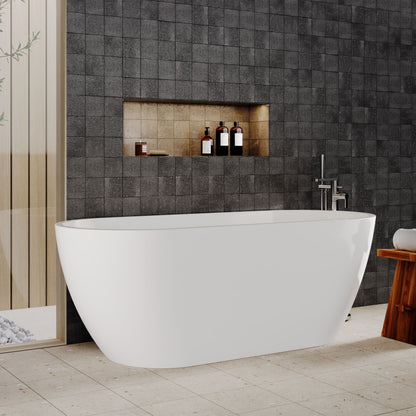 [BBFS158] Contemporary Oval Freestanding Bath with Waste, Double Ended - Choice of Size - Lifestyle 3