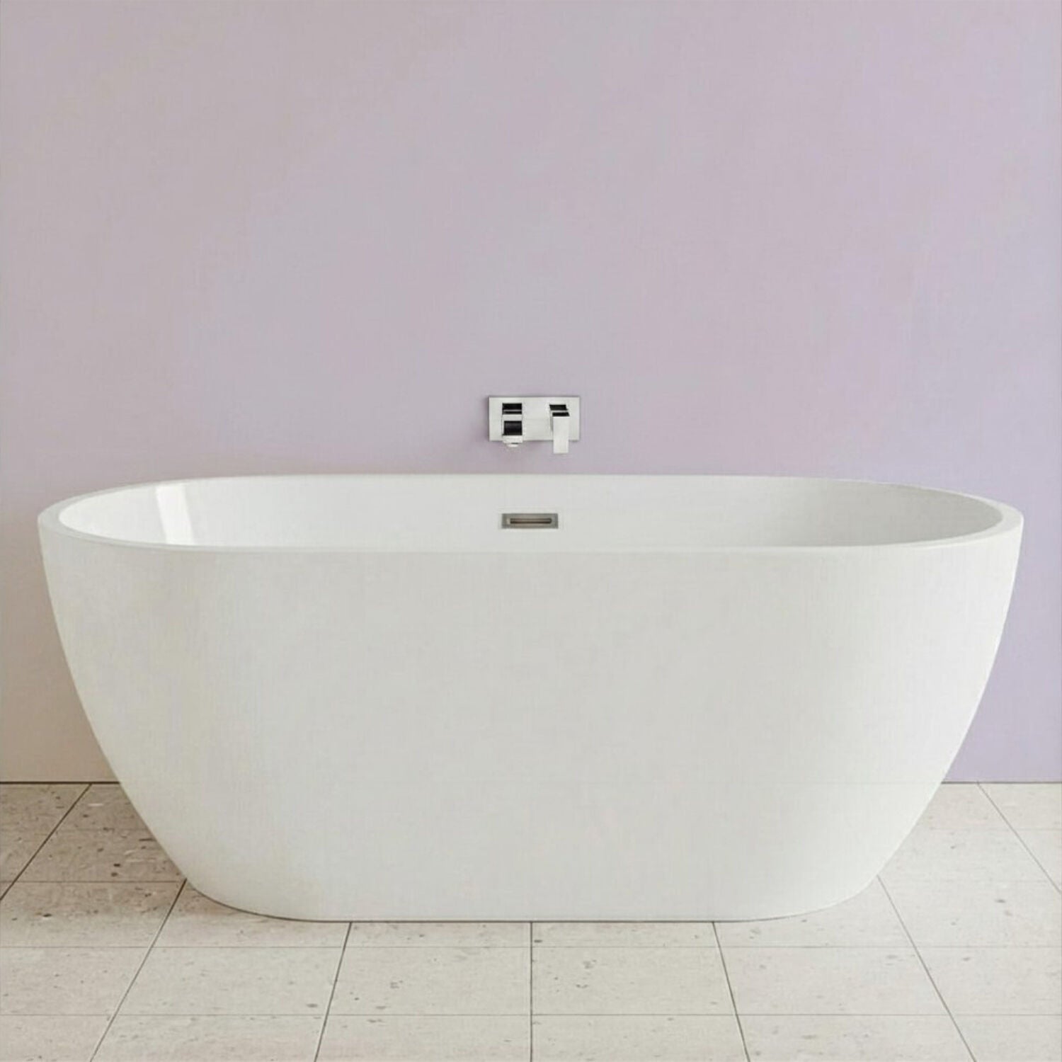 [BBFS158] Contemporary Oval Freestanding Bath with Waste, Double Ended - Choice of Size - Silo