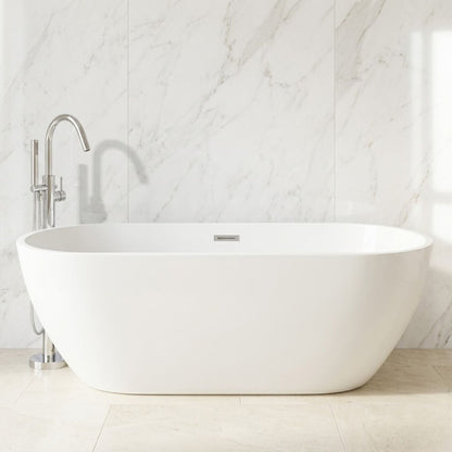 [BBFS159] Contemporary Oval Freestanding Bath with Waste, Double Ended - Choice of Size - Silo