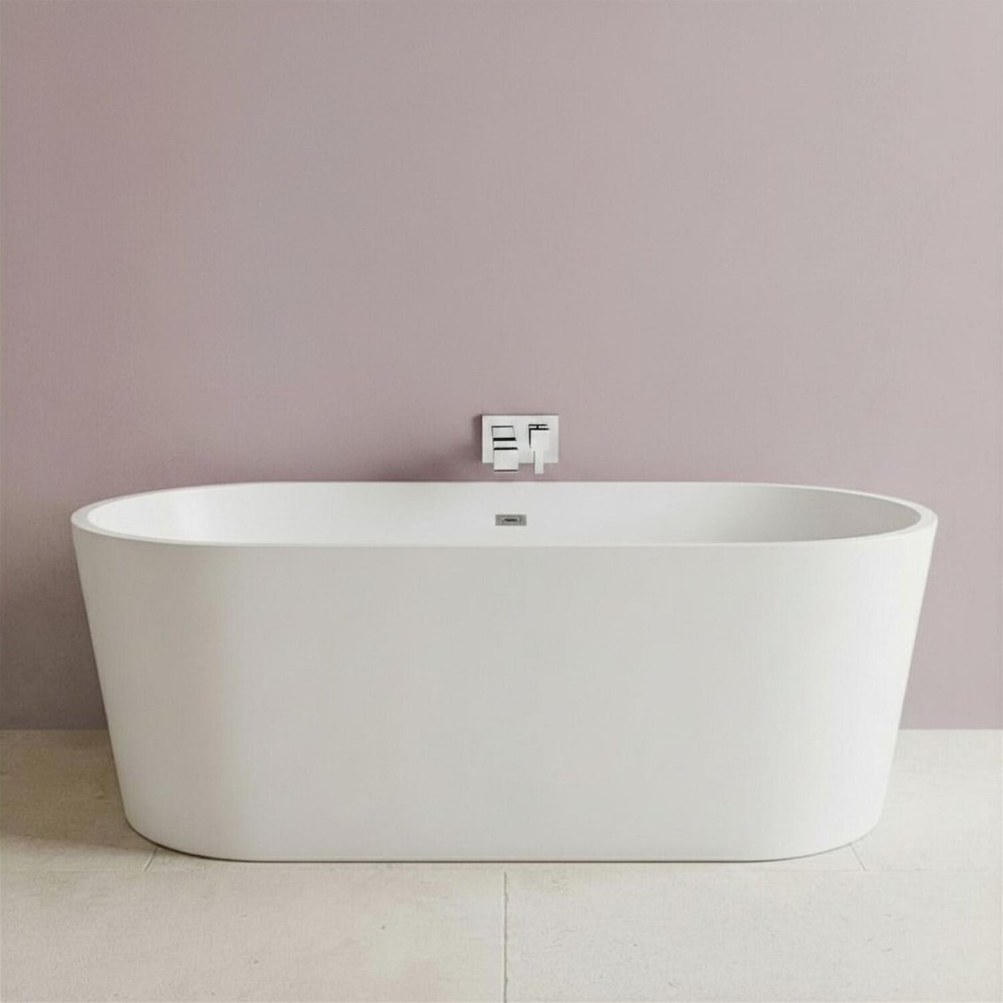 [BBFS161] Contemporary Rounded Rectangular Freestanding Bath with Waste - Choice of Size - Silo