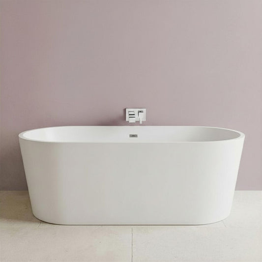 [BBFS161] Contemporary Rounded Rectangular Freestanding Bath with Waste - Choice of Size - Silo