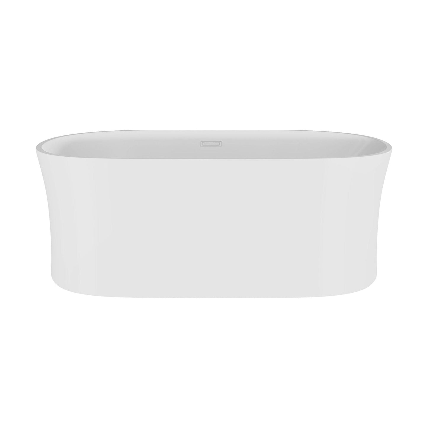[BBFS163] Contemporary White Curved Freestanding Bath - Choice of Size - Cutout