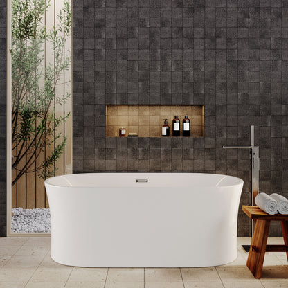 [BBFS163] Contemporary White Curved Freestanding Bath - Choice of Size - Lifestyle 1