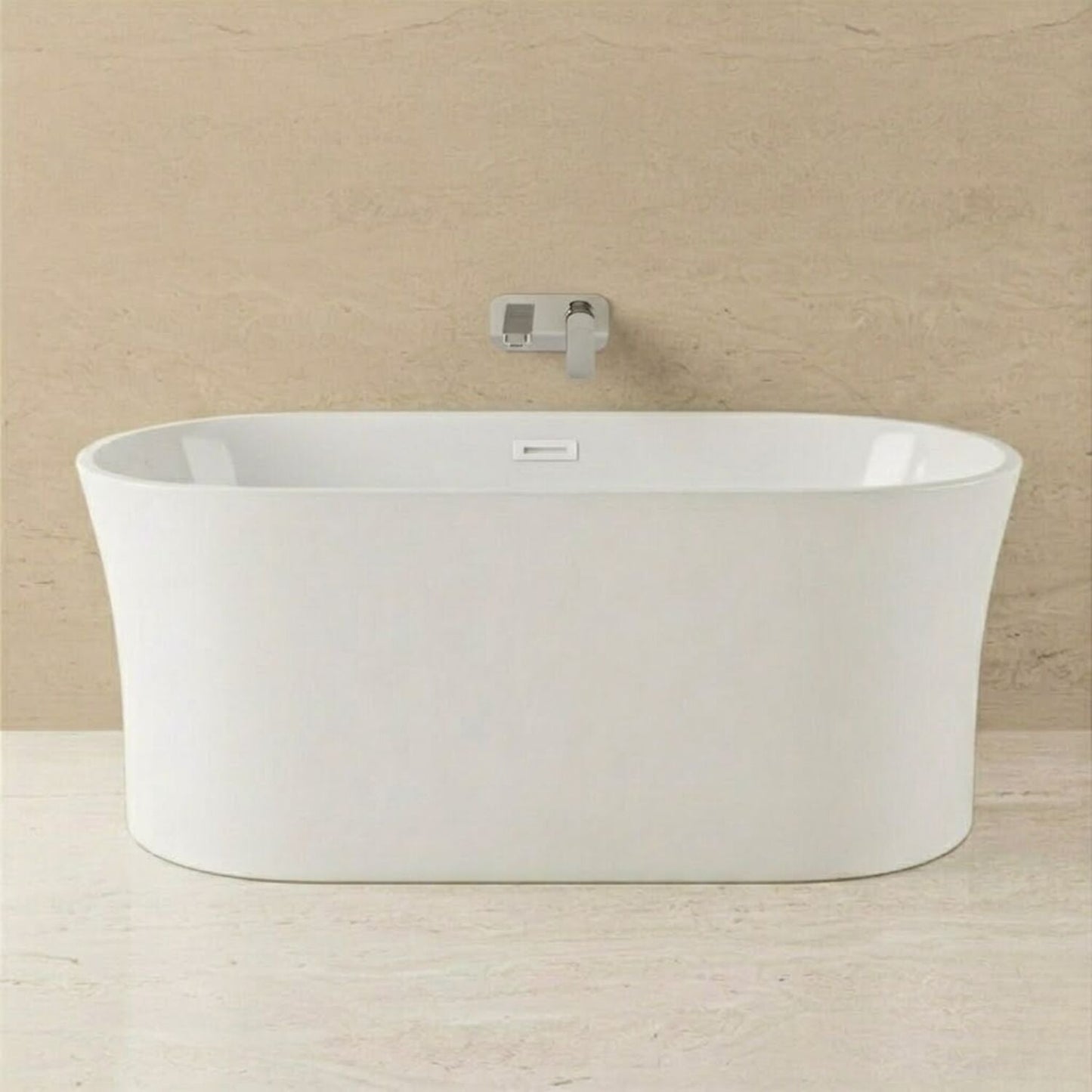 [BBFS163] Contemporary White Curved Freestanding Bath - Choice of Size - Silo