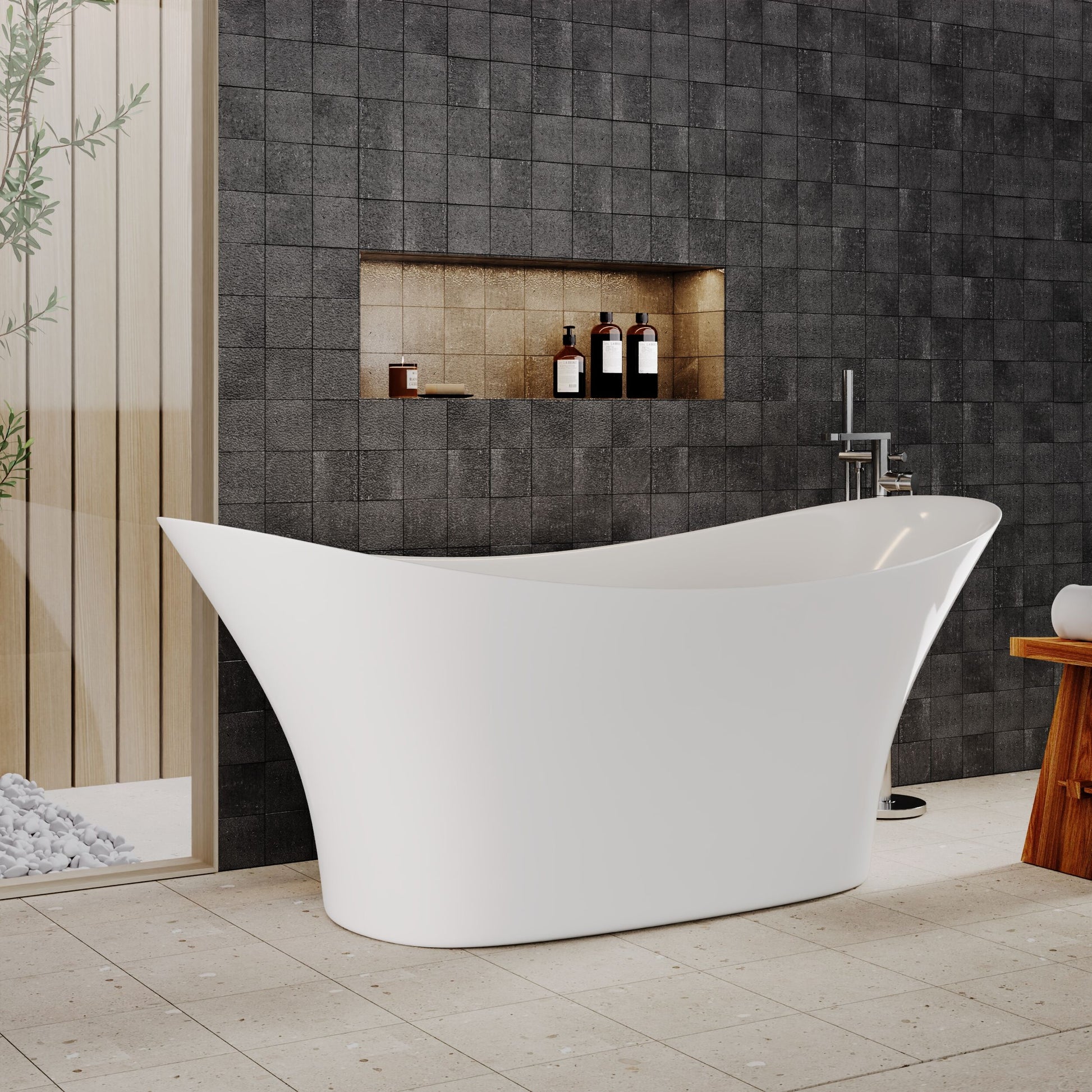 [BBFS167] Contemporary Slipper Freestanding Bath  - 1700mm x 750mm - Lifestyle 3