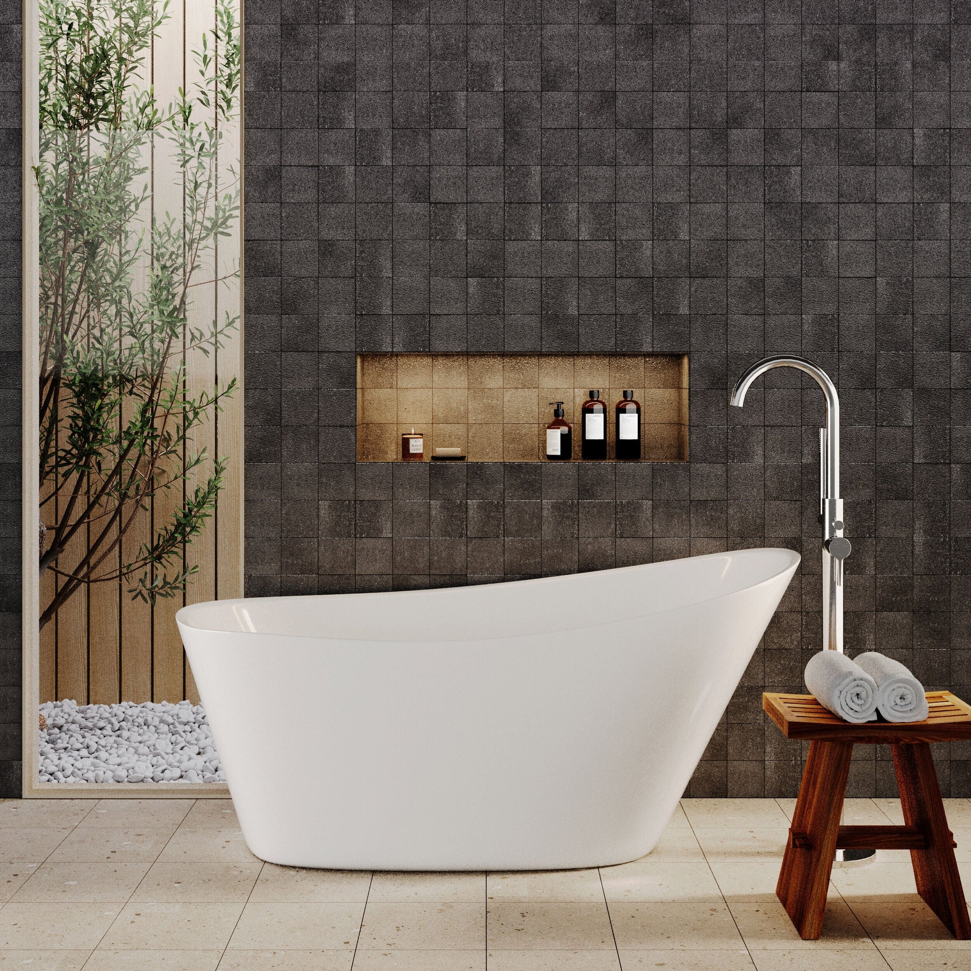 [BBFS170] Contemporary Slipper Freestanding Bath from Balterley - Elegant Bath in Multiple Sizes - Lifestyle 1