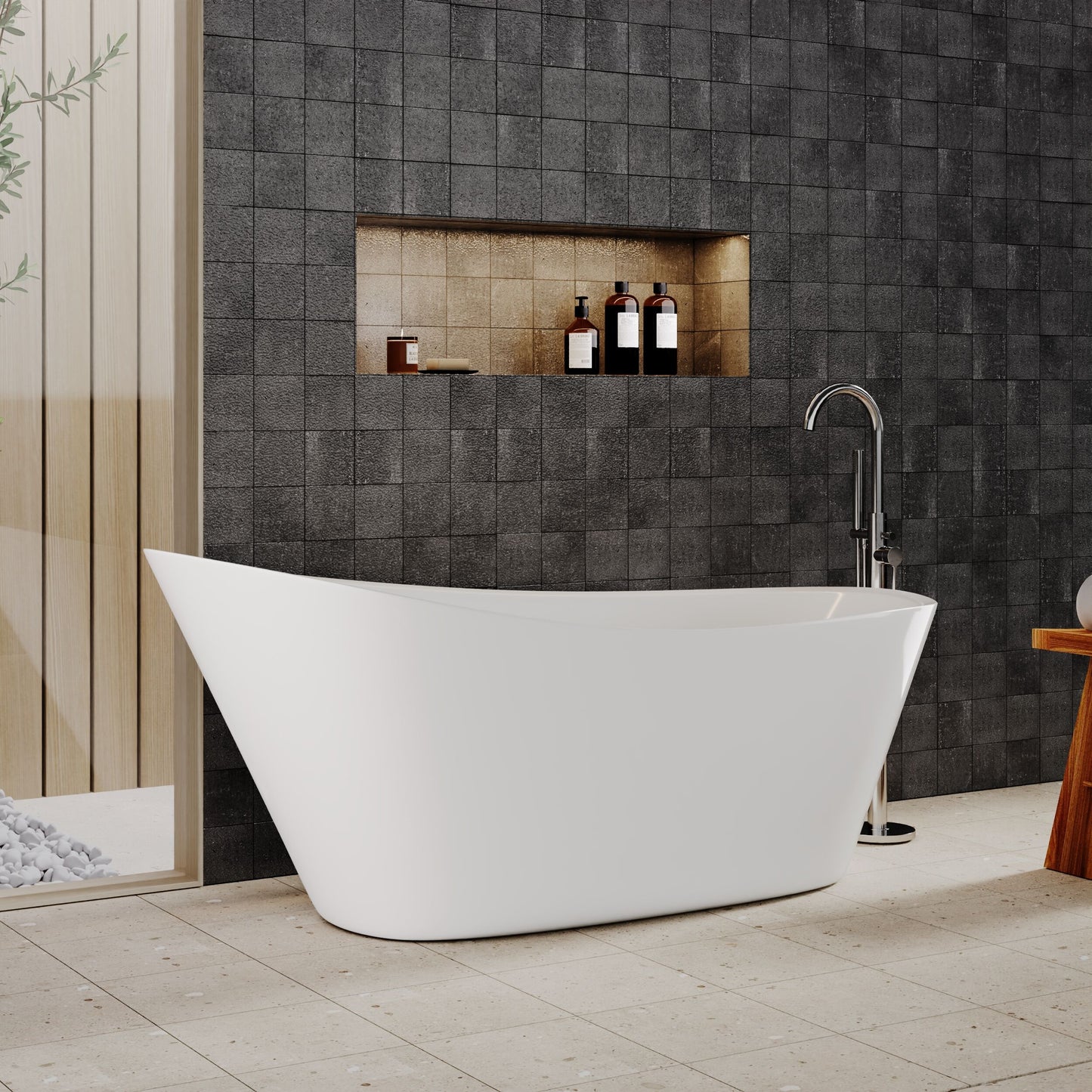 [BBFS170] Contemporary Slipper Freestanding Bath from Balterley - Elegant Bath in Multiple Sizes - Lifestyle 3