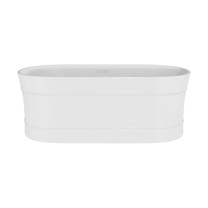[BBFS177] Contemporary Elegant Oval Freestanding Modern Double Ended Bath with Layered Rim Design - Choice of Size - Cutout
